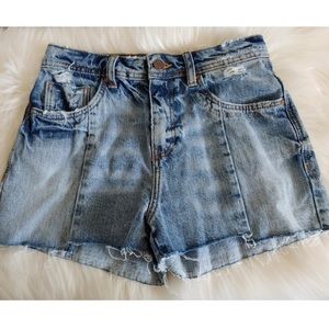 Zara denim makers cutoff high waisted shorts